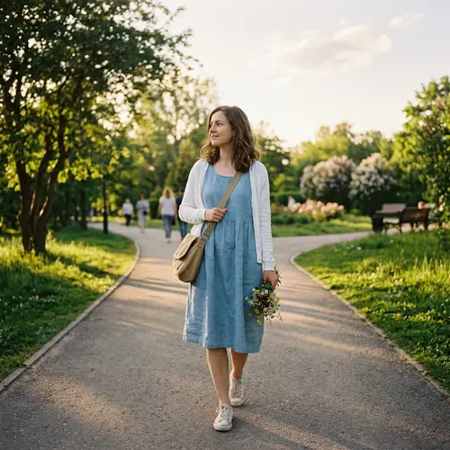 Girl Strolling: Beautiful Pictures of a Girl Enjoying a Leisurely Walk