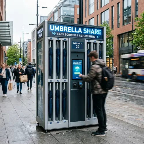 Electronic Umbrella Rental Station - Borrow Conveniently