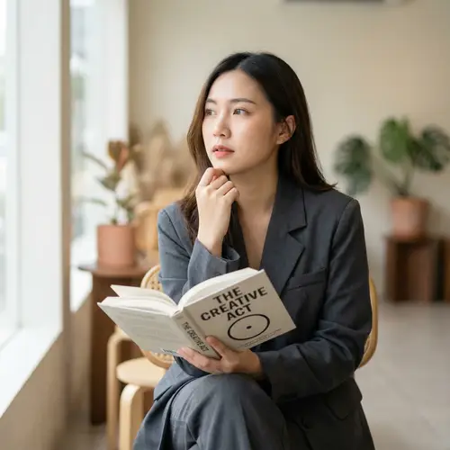 Confident Young Model in Modern Minimalist Style