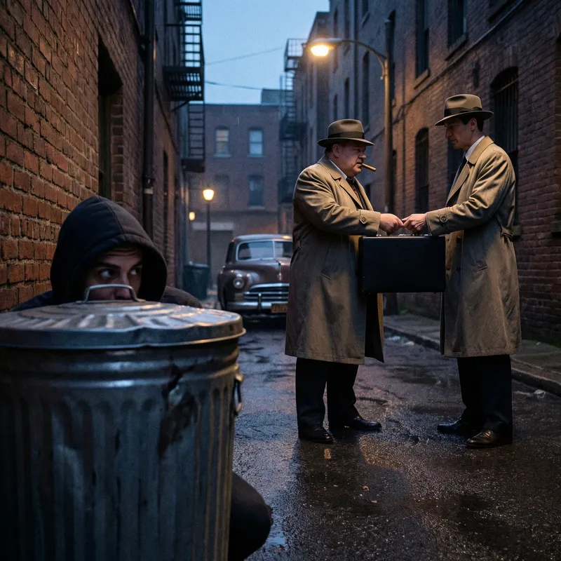 Hidden Persona Observes Drug Deal in Alley