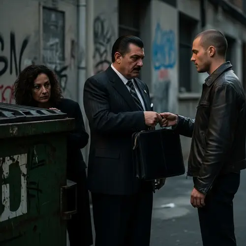 Hidden Persona Observes Drug Deal in Alley