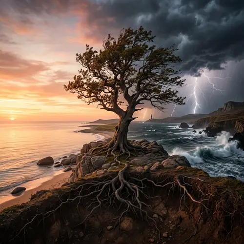 Serene Seaside Landscape Reflecting Inner Feelings