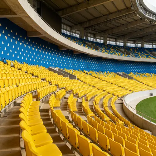 Vibrant Yellow and Blue Stadium Design