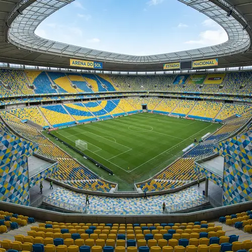 Vibrant Yellow and Blue Stadium Design