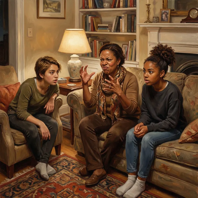 Captivating Storytelling Scene with Teens in Cozy Setting Captivating Storytelling Scene with Teens in Cozy Setting