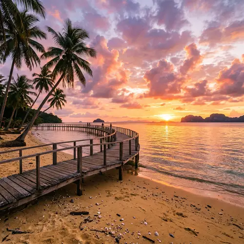 Breathtaking Sunset Over Serene Ocean - Tropical Ambiance