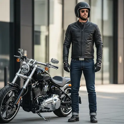 Modern Harley Davidson Breakout Rider Attire