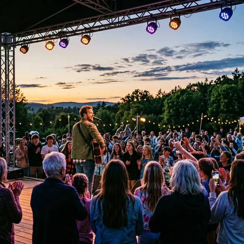 Sunset Stage Concert: Musician Captivates Audience