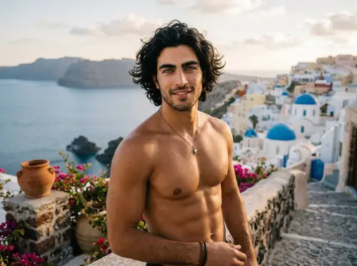 Greek Heritage Model with Wavy Black Hair