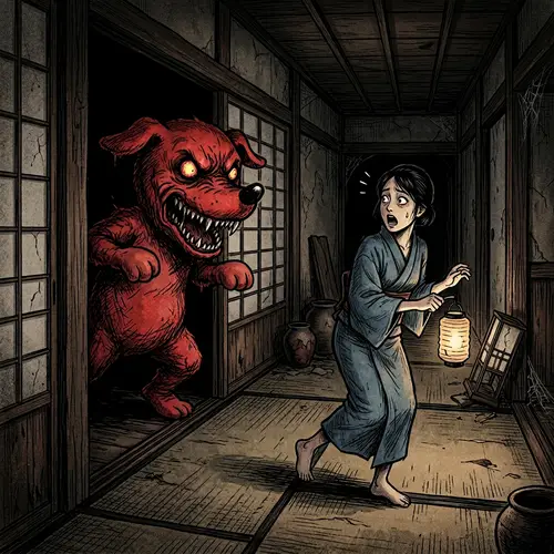 Chiba-Kun Cartoon in Japanese-Style House | Horror Style