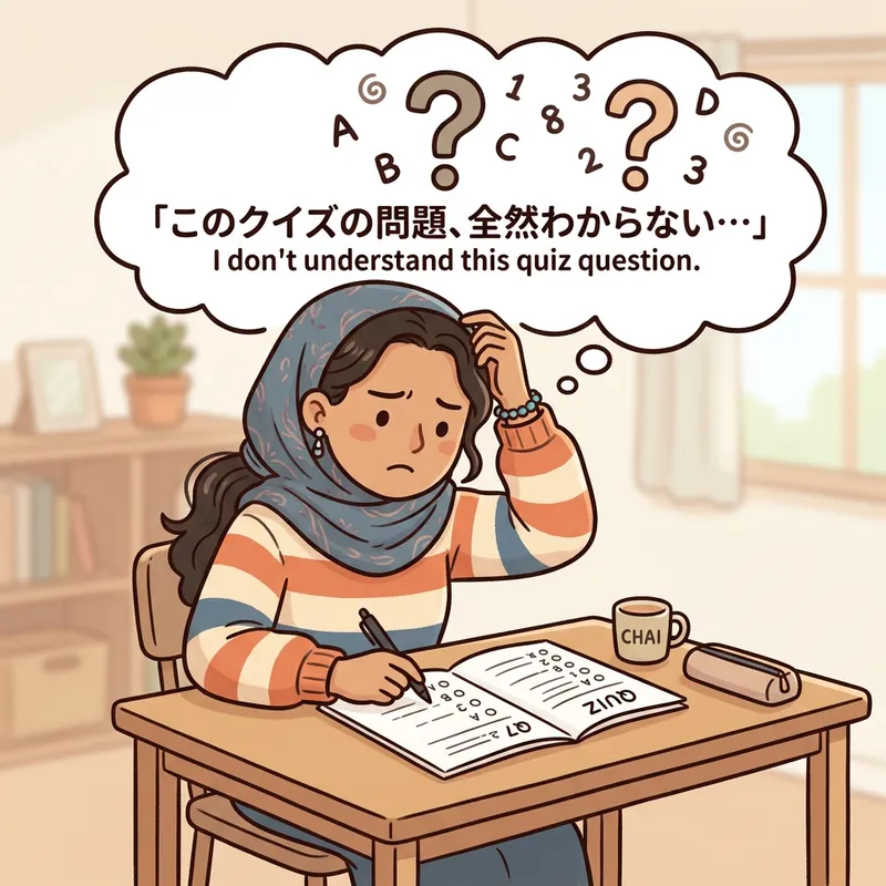 Perplexed Woman - Quiz Problem in Japanese Art Style