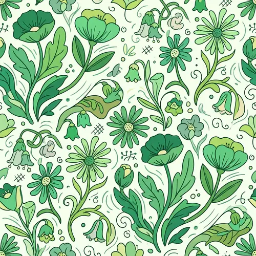 Green Flower Cartoon Texture Design