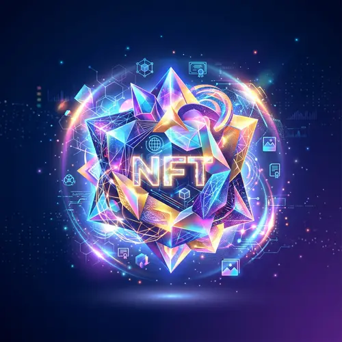 Innovative NFT Digital Art Scene with 3D Sculpture