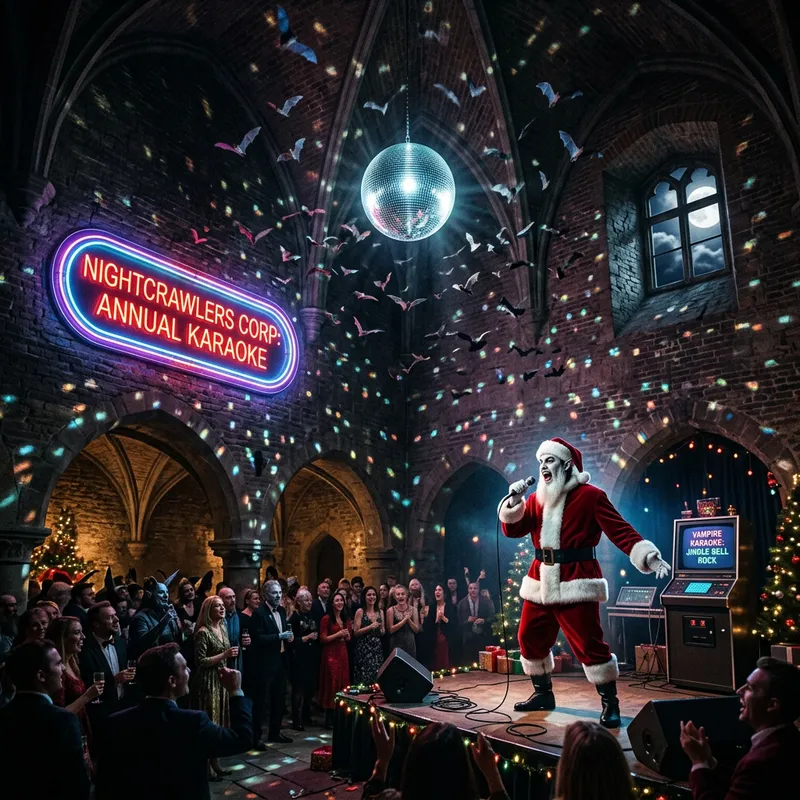 Gloomy Vampire Karaoke Spectacle at Corporate Party