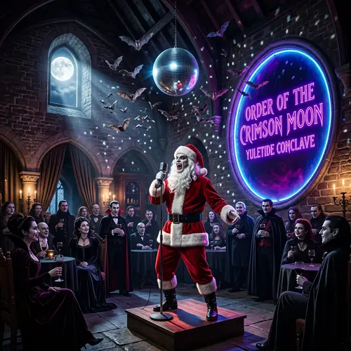 Unique Vampire Santa Claus Karaoke Party in Grand Castle