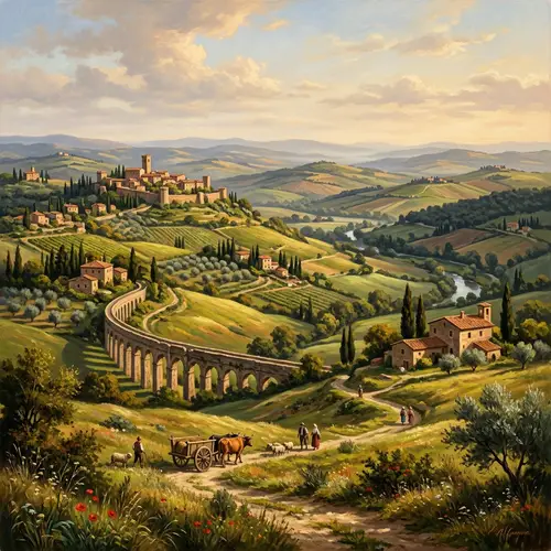 Stunning Roman Scenery with Rolling Hills