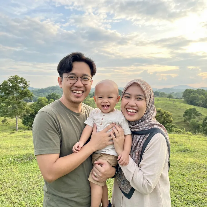 Cheerful Family Enjoying Nature's Beauty