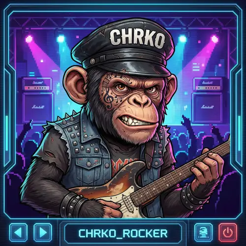 Rockstar Ape | CHRKO Gaming Avatar with Music-Themed Face Tattoo