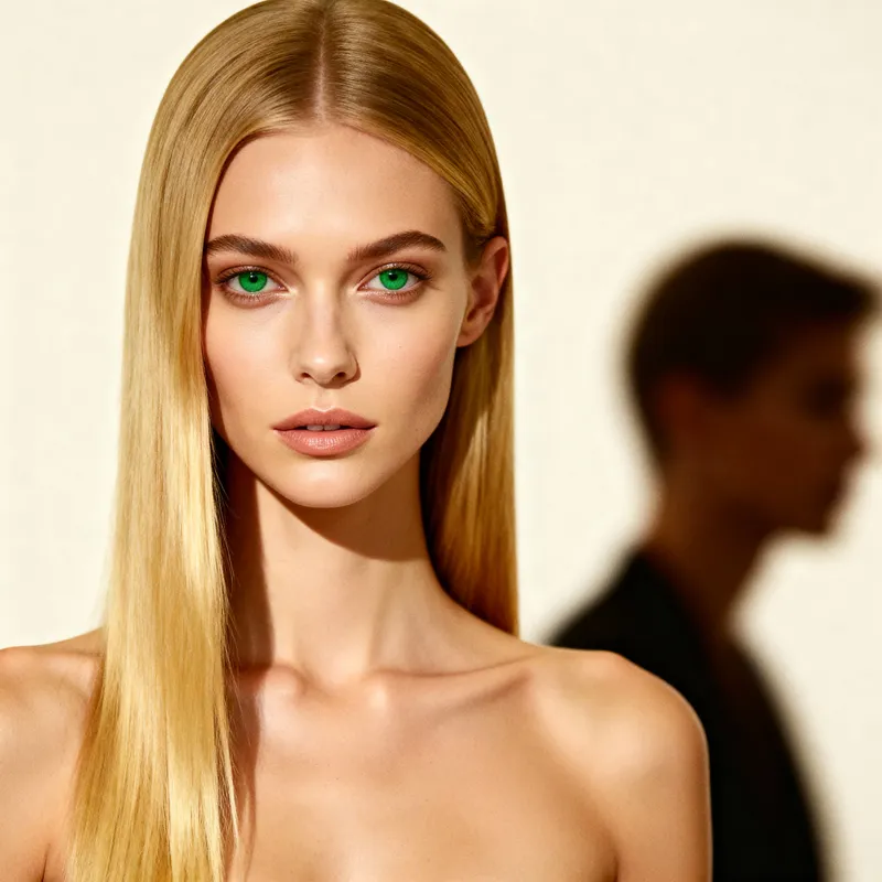 Stunning Blonde Model with Green Eyes