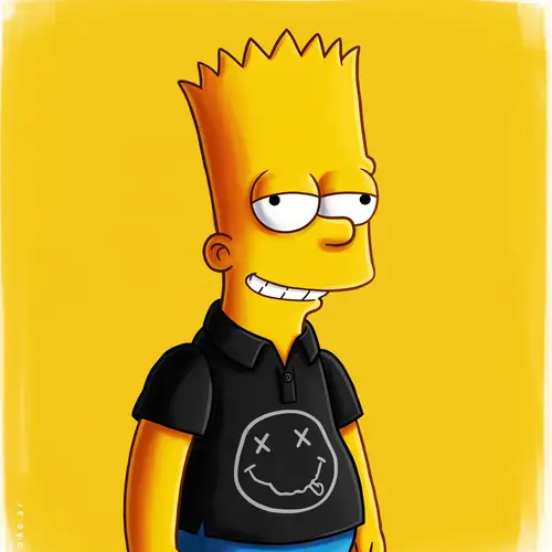 Bart Simpson in Black Nirvana Shirt
