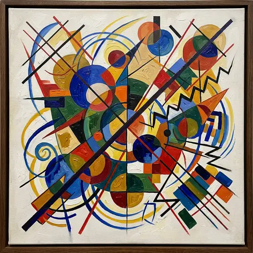 Abstract Composition: Colorful Lines & Shapes