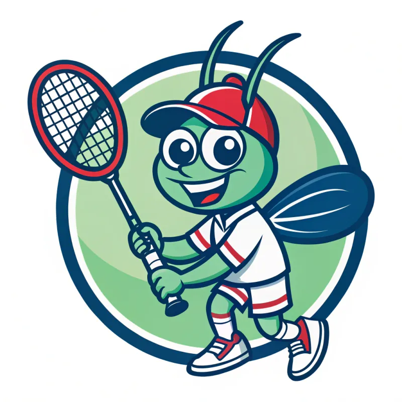 Cricket Playing Badminton Mascot Sports Logo