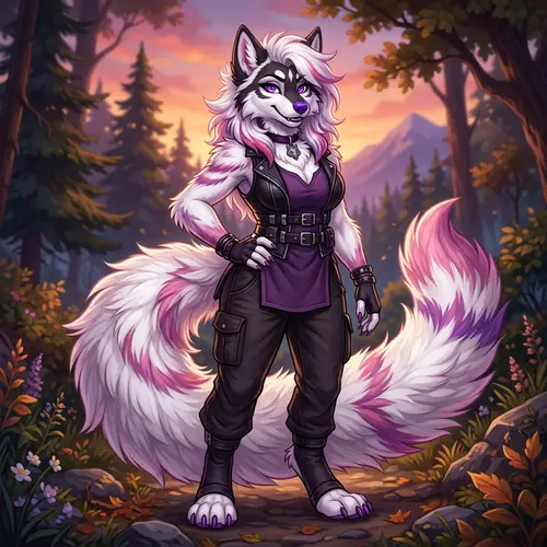 Stunning Female Wolf Fursona with Unique Accents