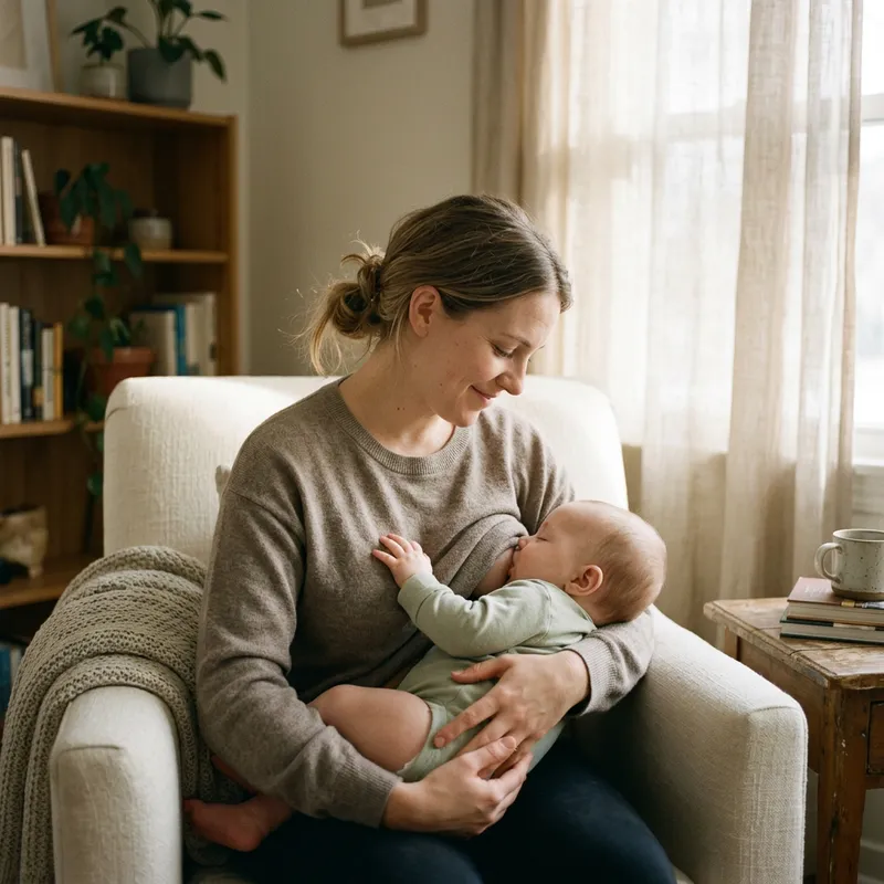 Tender Moments: Mother Breastfeeding Her Baby Tender Moments: Mother Breastfeeding Her Baby