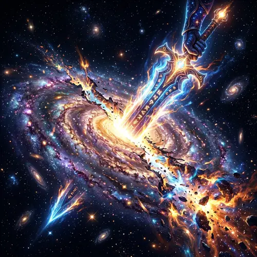 Sword Cutting Through the Galaxy - A Cosmic Adventure