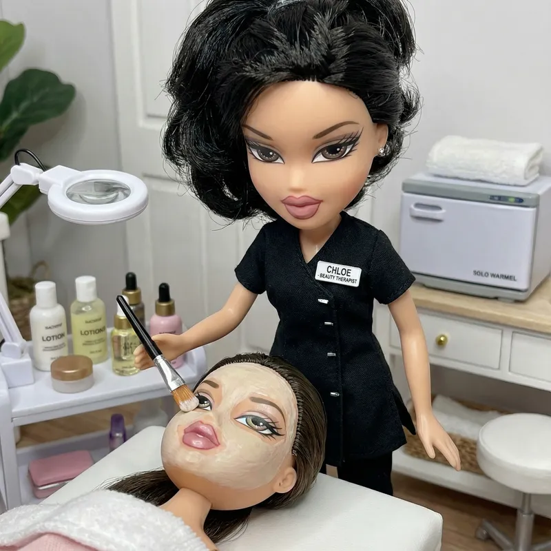 Realistic Bratz Doll Beauty Therapist with Dark Hair