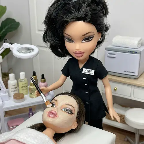 Realistic Bratz Doll Beauty Therapist with Dark Hair