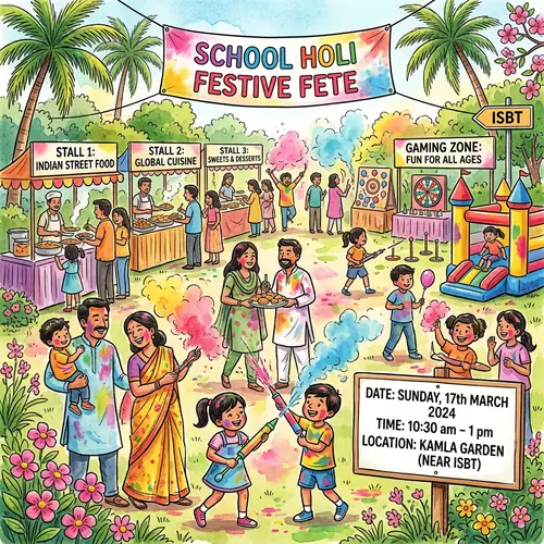 Kidzee Turner Road School Holi Fete: Food Stalls, Gaming Zone & Family Fun