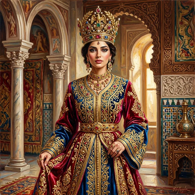 Roman Imperial Crowns with Moroccan Caftan Inspiration