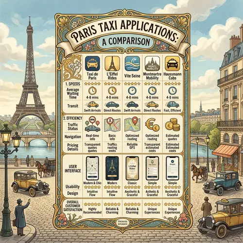 Hypothetical Taxi Applications Comparison in Paris