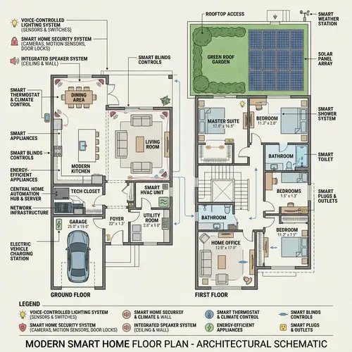 Detailed Floor Plan for Modern Smart Home