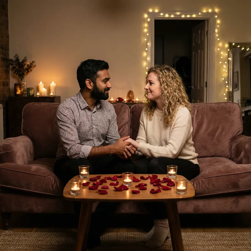 Intimate Love Moment Between Man & Woman