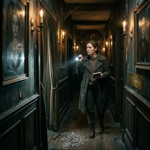 Explore Detective Harper Navigating Ravenwood Mansion