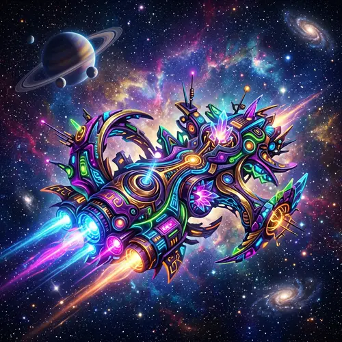 Inventive Abstract Spaceship Design | Futuristic Extraterrestrial Transportation