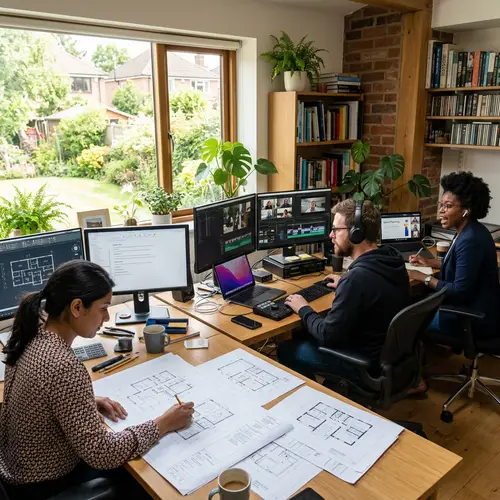 Remote Work Scene: Diverse Collaboration and Productivity