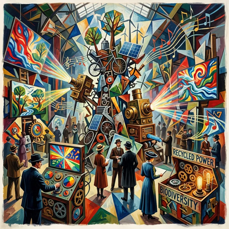 Futuristic Earth 2050: Sustainable Biodiversity Art Installation