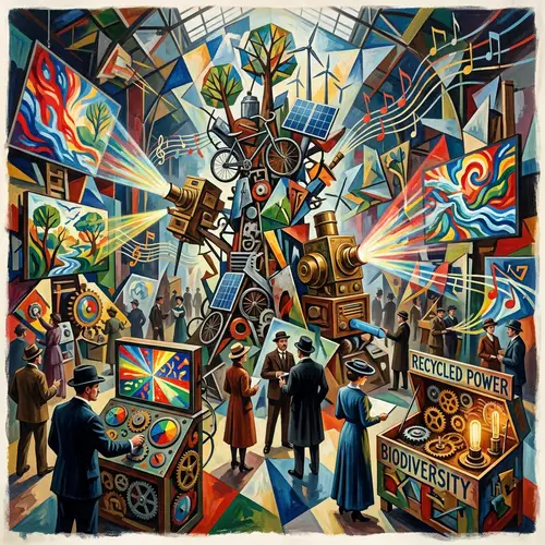 Futuristic Earth 2050 Installation: Sustainable Biodiversity & Art