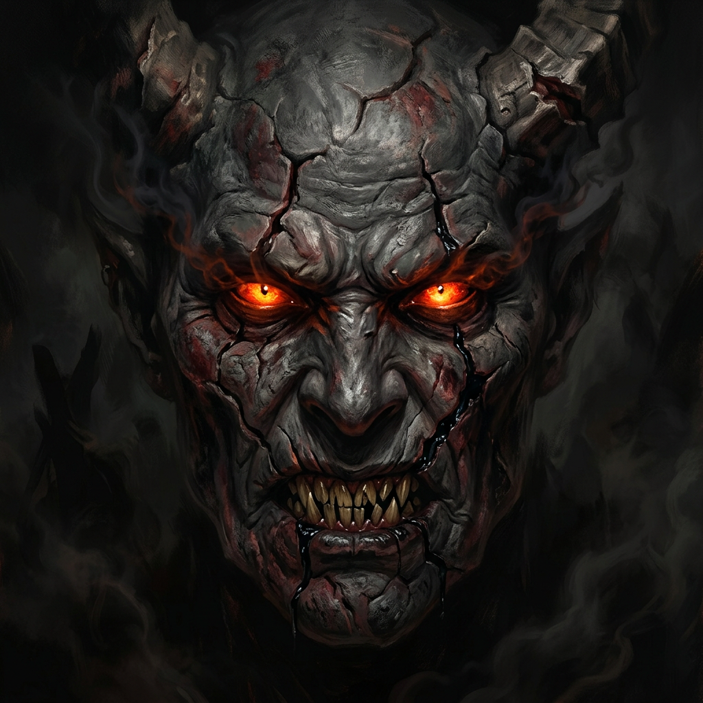 Grayven, Son of Darkseid: Malevolent Demon with Haunting Eyes | AI