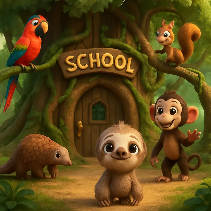3D Disney Animal School of Vines and Trees