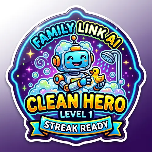 Family Link AI Clean Hero Badge for Kids