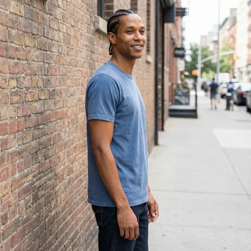 Stylish African American Man in Casual Outfit Stylish African American Man in Casual Outfit