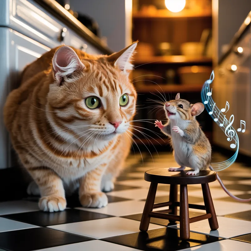 Clever Mouse Escapes Cat with a Song