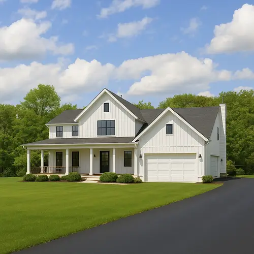 Modern Farmhouse Exterior with Front Porch Design