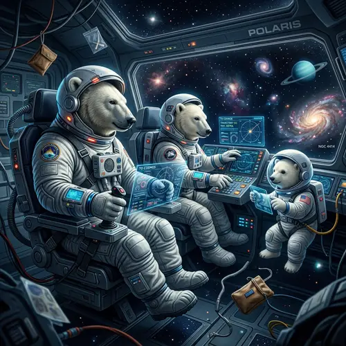 Polar Bears Fly in a Rocket: A Space Adventure