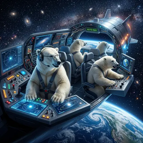 Polar Bears Fly in a Rocket Ship: A Cosmic Adventure