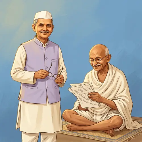 Portrait of Lal Bahadur Shastri & Mahatma Gandhi